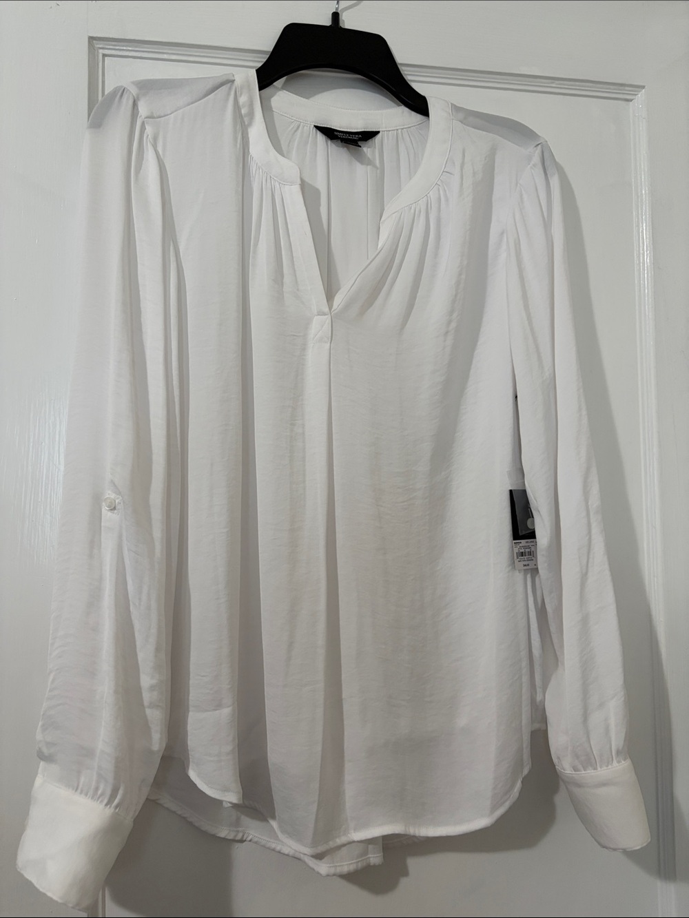 Simply Vera White V-Neck Long-Sleeve Blouse